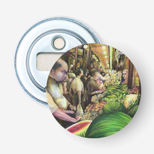 Veel Mannen, veel meloenen, Boedapest Button Flesopener (Voorkant)