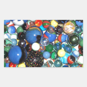 Veel marbles rechthoekige sticker