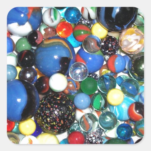 Veel marbles vierkante sticker (Voorkant)