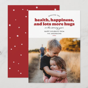 Veel meer hugs Holiday Kaart (rood)