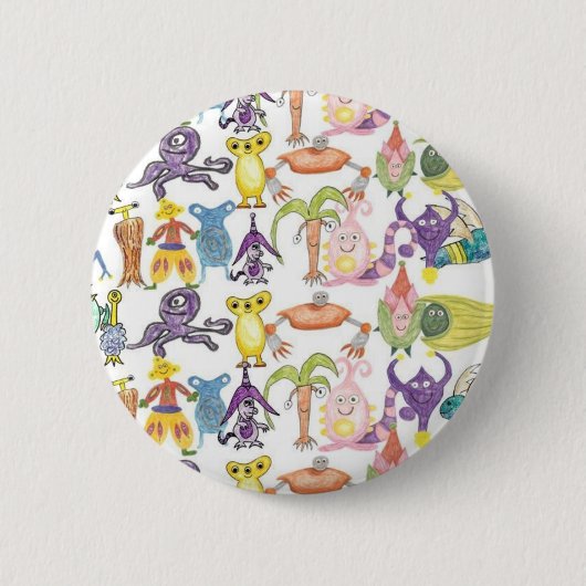 Veel Monsters Ronde Button 5,7 Cm (Voorkant)