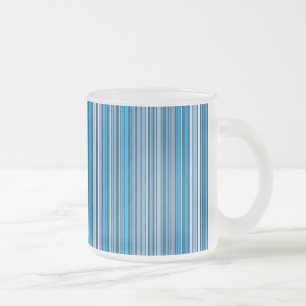 Veel multi gekleurde strepen in het blauw matglas koffiemok