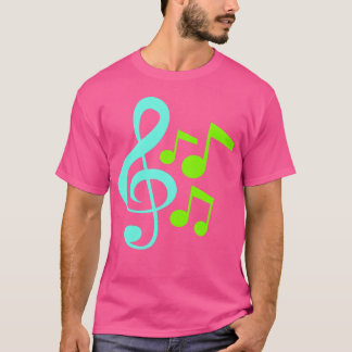 Veel muzieknoten sleutel muziek geluid liefde fami t-shirt