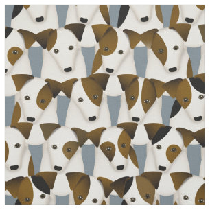 Veel Parson Jack Russell Terriers honden patroon Stof