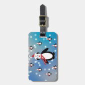 Veel pinguïns bagagelabel (Voorkant verticaal)
