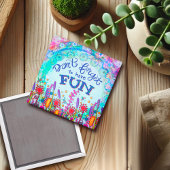 Veel plezier Blauwe  Inspirerende Wildbloemen Magneet