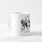 Veel plezier in je kubusje, ik zal lassen! koffiemok (Voorkant links)