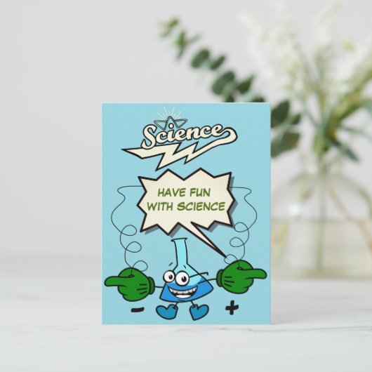 Veel plezier met wetenschap briefkaart (Staand voorkant)