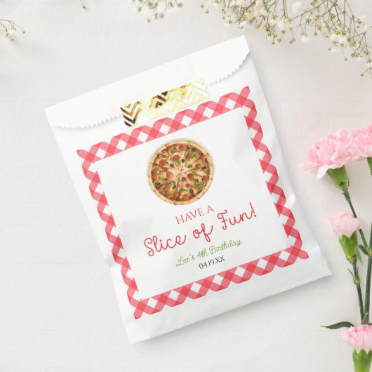 Veel plezier! Pizza Verjaardagsfeestje Bedankzakje (Gezegeld)