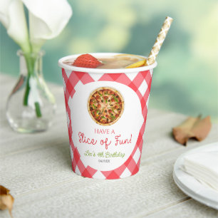 Veel plezier! Pizza Verjaardagsfeestje Papieren Bekers