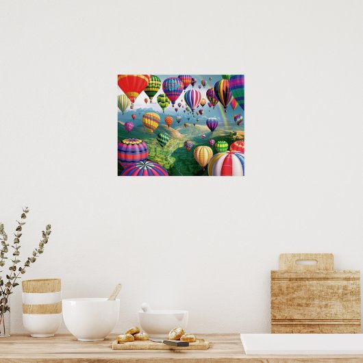 Veel Poster van heteluchtballonnen (Keuken)