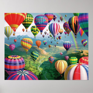 Veel Poster van heteluchtballonnen