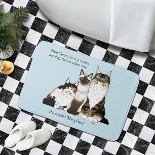 Veel poten grappige overgang Cat Lady Humor Blauw Badmat