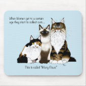 Veel poten grappige overgang Cat Lady Humor Blauw Muismat (Voorkant)