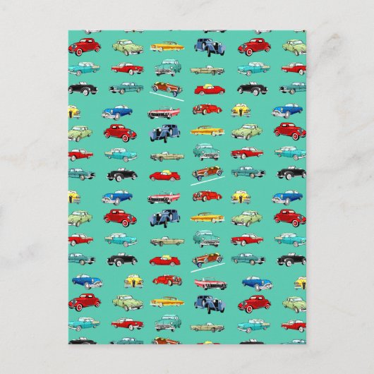 Veel Retro-auto's Briefkaart (Voorkant)