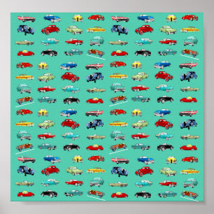 Veel Retro-auto's Poster