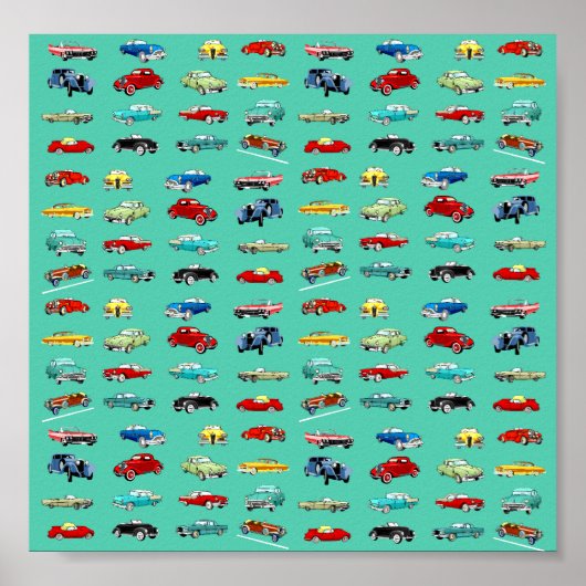 Veel Retro-auto's Poster (Voorkant)