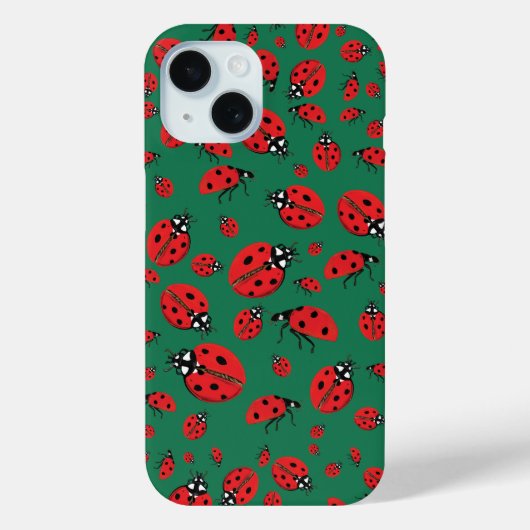 Veel rode lieveheersbeestjes Lucky Pattern Emerald Case-Mate iPhone Case (Achterkant)