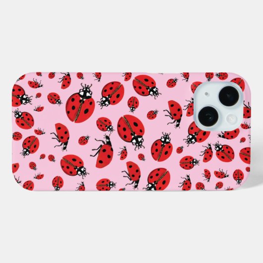 Veel rode lieveheersbeestjes Lucky Pattern Pastel  Case-Mate iPhone Case (Achterkant (horizontaal))