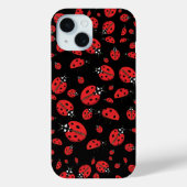 Veel rode lieveheersbeestjes Lucky Pattern Zwart Case-Mate iPhone Case (Achterkant)
