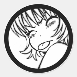 Veel - schattig anime - Kawaii >_< Ronde Sticker