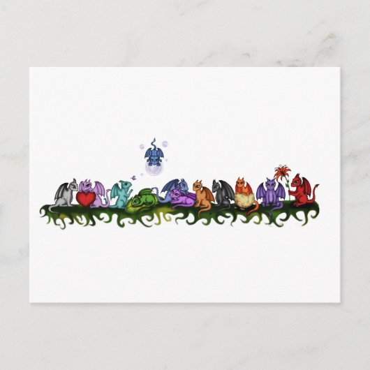 Veel schattige Dragons Briefkaart (Voorkant)