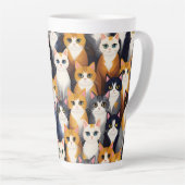 Veel schattige katten patroon latte mok (Rechterhoek)