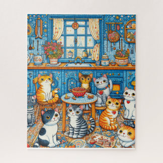 Veel Schattigee Cats Folk Art puzzel