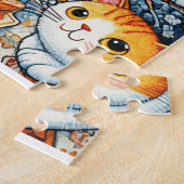 Veel Schattigee Cats Folk Art puzzel Legpuzzel (Zijkant)