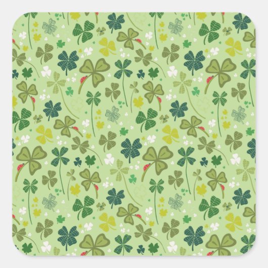 Veel Shamrocks Vierkante Sticker (Voorkant)