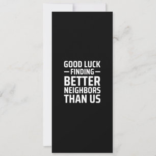 veel succes bij het vinden van betere buren dan wi feestdagenkaart