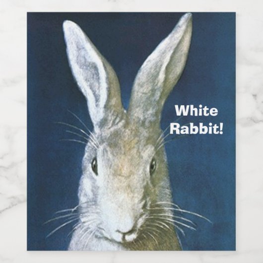 Veel succes Gezegde White Rabbit! Wijnetiketten Wijn Etiket (Enkel label)