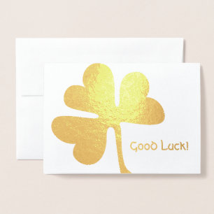 Veel succes! Ierse Shamrock Goud Folie Kaarten