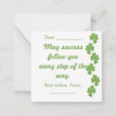 Veel Succes Notitiekaartje (Achterkant)