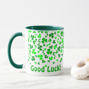 Veel Succes Vierbladige Klaver Shamrocks Persoonli Mok