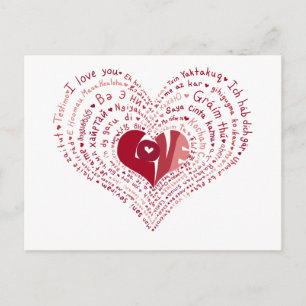 Veel talen van het Briefkaart van de Liefde