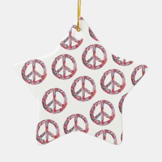 Veel te  Floral Peace Symbols Keramisch Ornament (Voorkant)