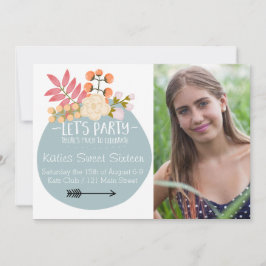 Veel te Vieren Bloemenuitnodiging Feestje Kaart