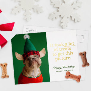 Veel traktaties Happy Howlidays Grappig huisdier Folie Feestdagen Briefkaart