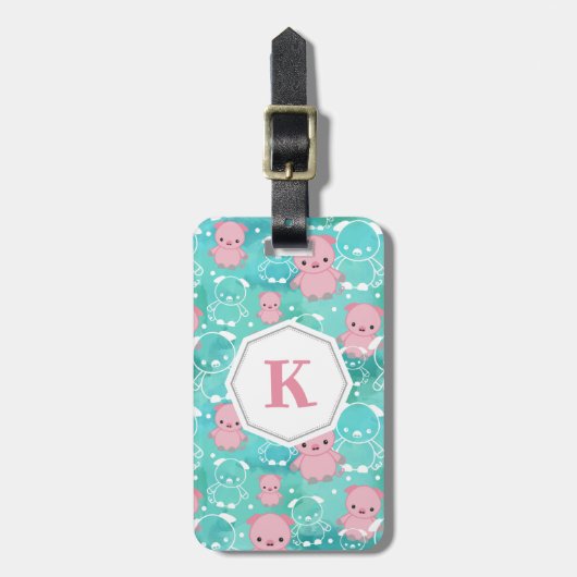 Veel varkens - Monogrammed Bagagelabel (Voorkant verticaal)