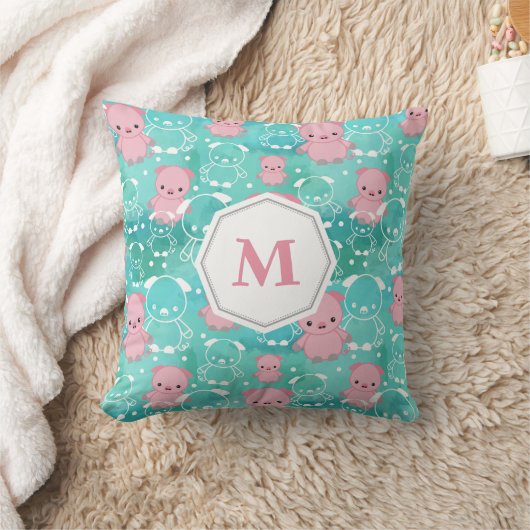 Veel varkens - Monogrammed Kussen (Deken)