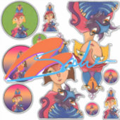 Veel, veel vogels, kattendames sticker (Voorkant)