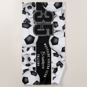 Veel voetballen aangepaste teamnaam strandlaken (Voorkant)