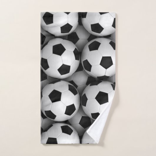 veel voetballen handdoek (Handdoek)