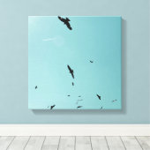 Veel vogels en een contra-indicatie canvas afdruk (Insitu (Houten vloer))