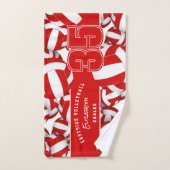Veel volleyballen team geest geschenken rood wit handdoek (Handdoek)