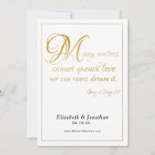 Veel Water Schrift Elegante Gouden Koppel Bruisfee Kaart (Achterkant)