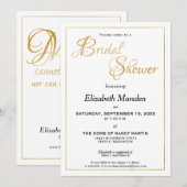 Veel Wateren Schrift Elegante Gouden Bruidsdouche Kaart (Voorkant / Achterkant)