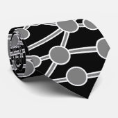 Veel wegen II 50%grijs met wit op zwart Stropdas (Opgerold)