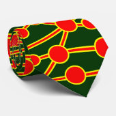 Veel wegen II Rood en Geel op Green 003300 Stropdas (Opgerold)